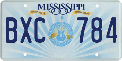 MS license plate BXC784