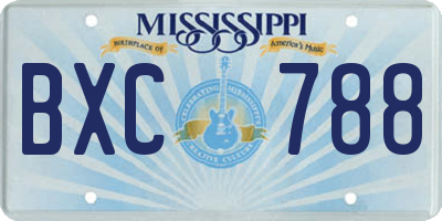MS license plate BXC788