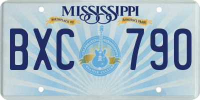 MS license plate BXC790