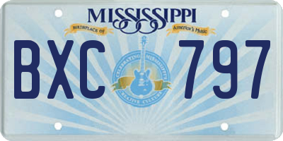 MS license plate BXC797