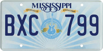 MS license plate BXC799