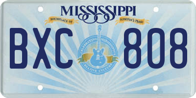 MS license plate BXC808