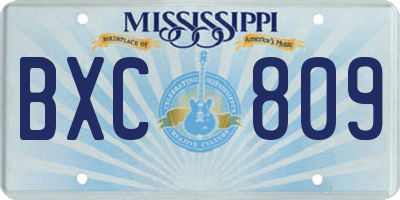 MS license plate BXC809