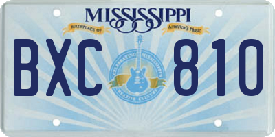 MS license plate BXC810