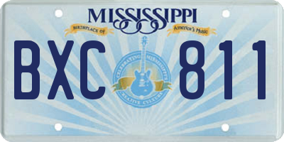 MS license plate BXC811