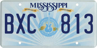 MS license plate BXC813