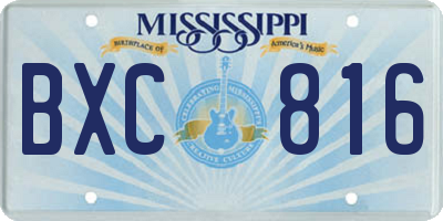MS license plate BXC816