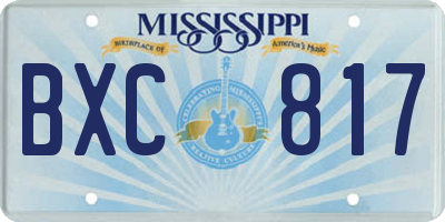 MS license plate BXC817