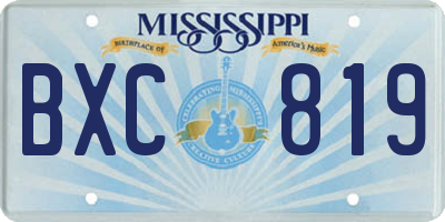 MS license plate BXC819
