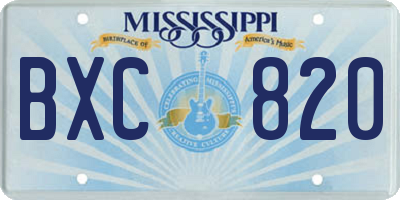 MS license plate BXC820