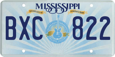 MS license plate BXC822