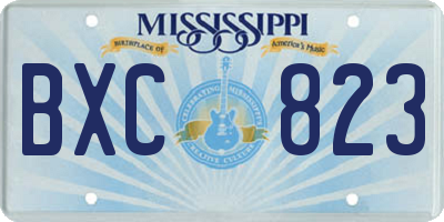 MS license plate BXC823