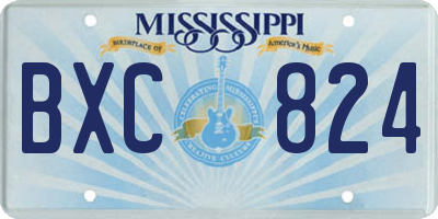 MS license plate BXC824