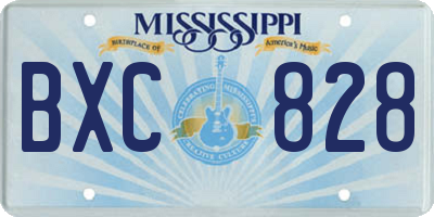 MS license plate BXC828