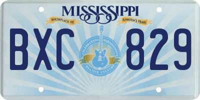 MS license plate BXC829