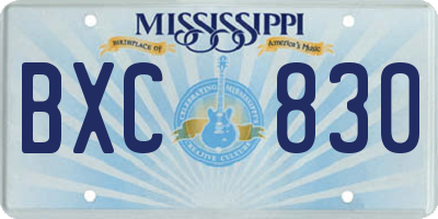 MS license plate BXC830