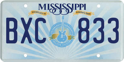 MS license plate BXC833