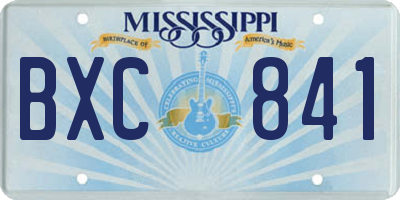 MS license plate BXC841