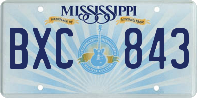 MS license plate BXC843