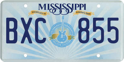 MS license plate BXC855