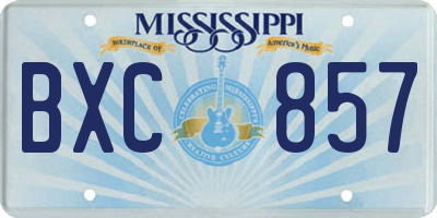 MS license plate BXC857