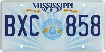 MS license plate BXC858