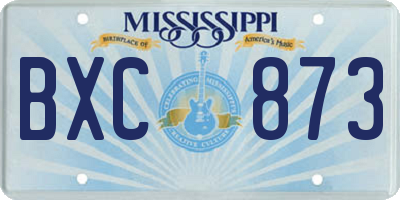 MS license plate BXC873