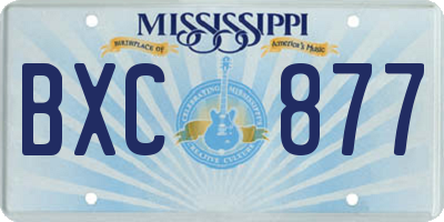 MS license plate BXC877