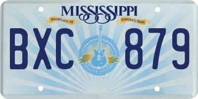 MS license plate BXC879
