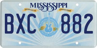 MS license plate BXC882