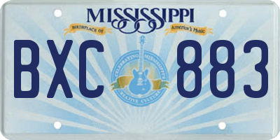 MS license plate BXC883