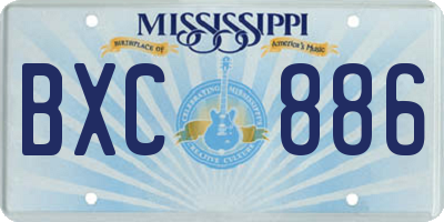 MS license plate BXC886