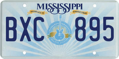 MS license plate BXC895