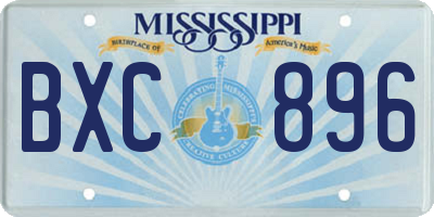 MS license plate BXC896