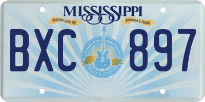 MS license plate BXC897
