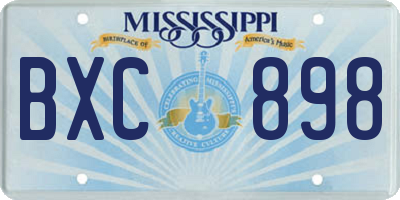 MS license plate BXC898