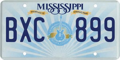 MS license plate BXC899