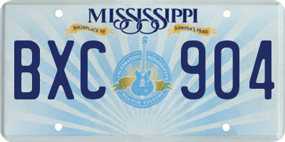 MS license plate BXC904