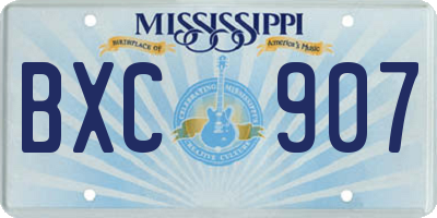 MS license plate BXC907