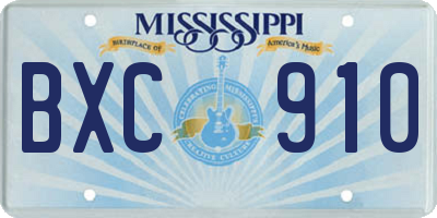 MS license plate BXC910