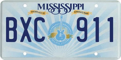 MS license plate BXC911