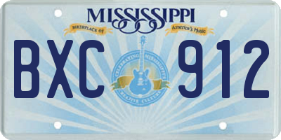MS license plate BXC912
