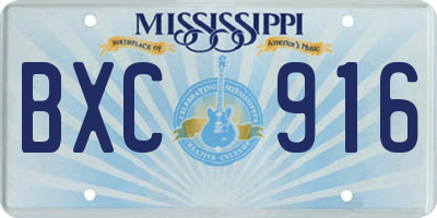 MS license plate BXC916