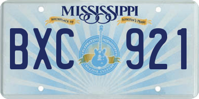 MS license plate BXC921