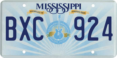 MS license plate BXC924
