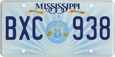 MS license plate BXC938
