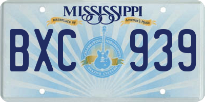 MS license plate BXC939