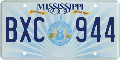 MS license plate BXC944