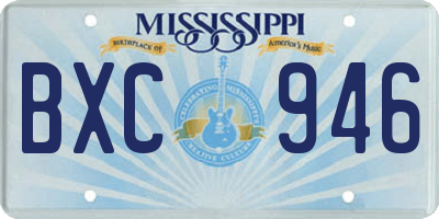MS license plate BXC946