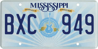 MS license plate BXC949